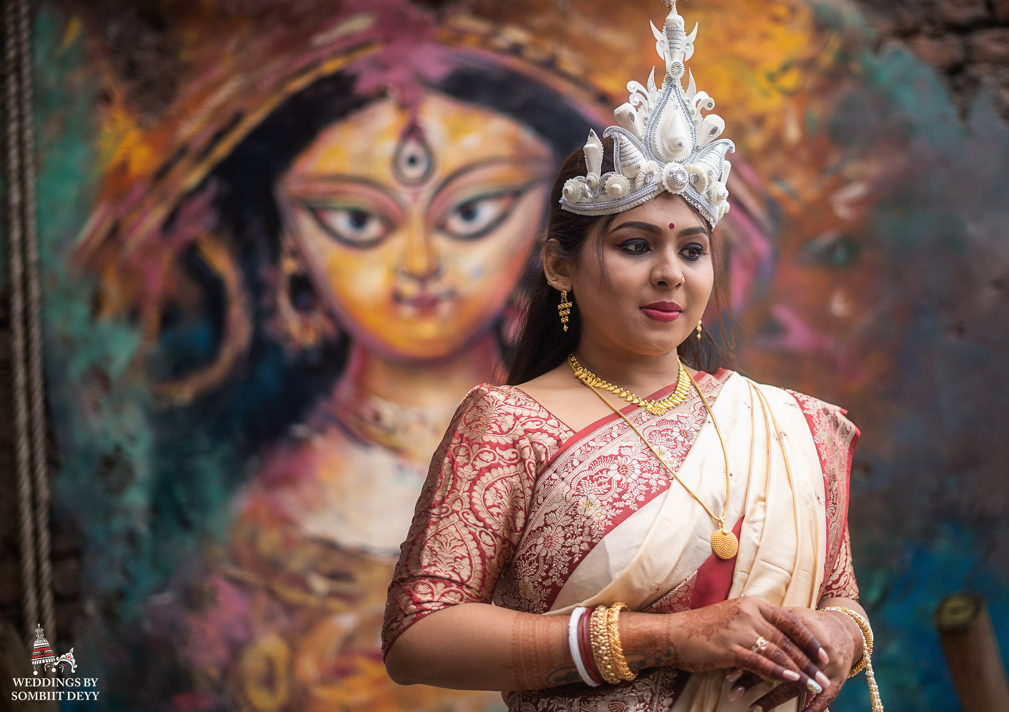 Bengali bride banarasi outlet saree